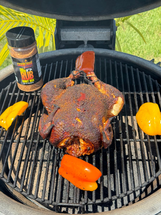 Honey Heat smoked chicken on your Kamado Joe