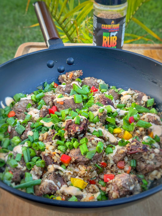 Keto brisket cauliflower fried rice!