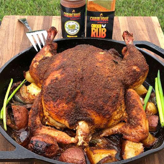 Cast iron whole roasted chicken