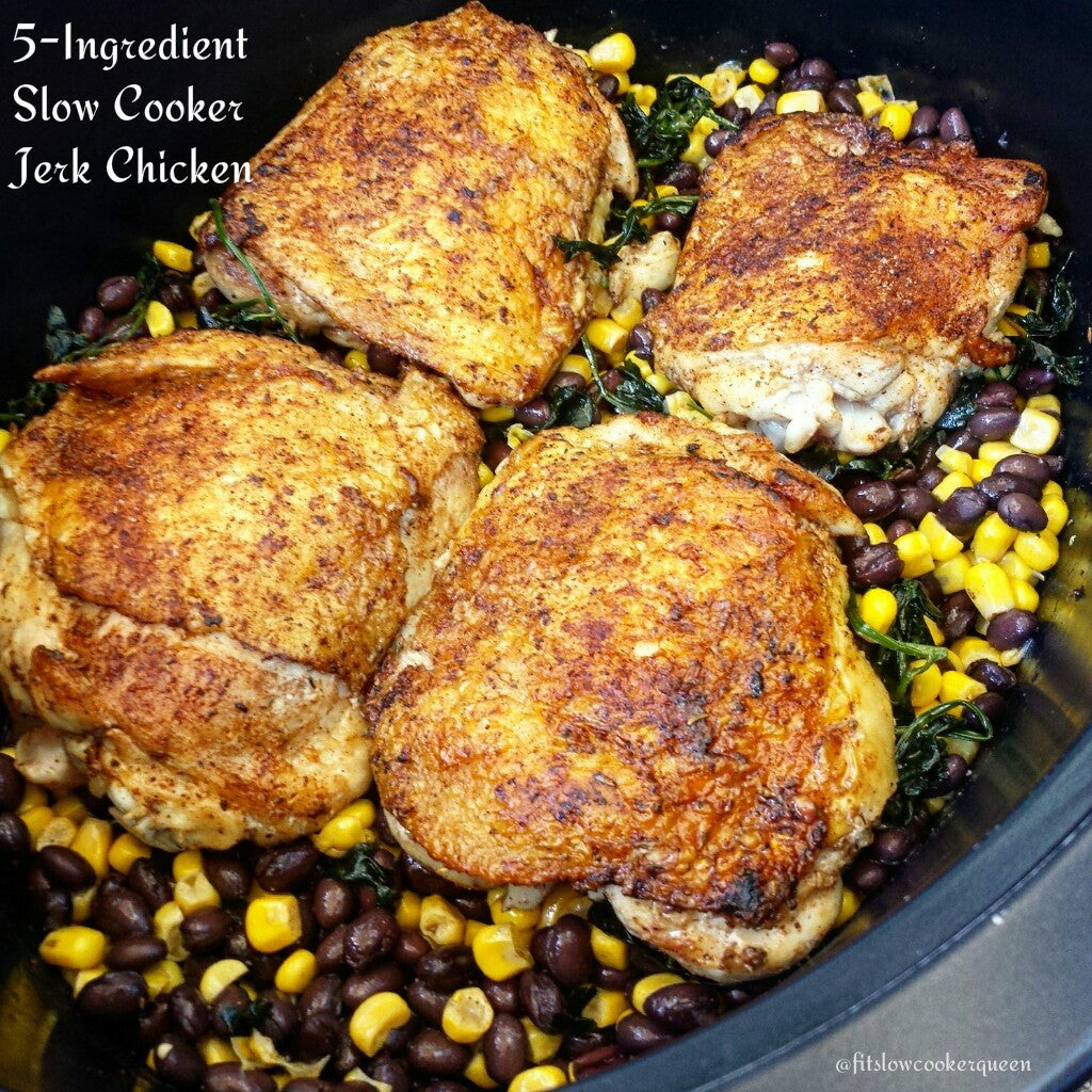 5-INGREDIENT SLOW COOKER JERK CHICKEN by Fit Slow Cooker Queen
