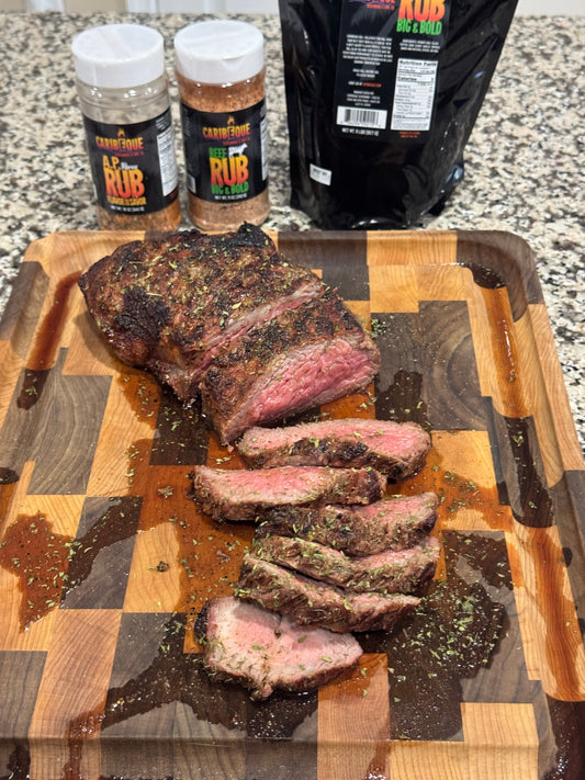 Reverse seared tri tip on the Big Green Egg