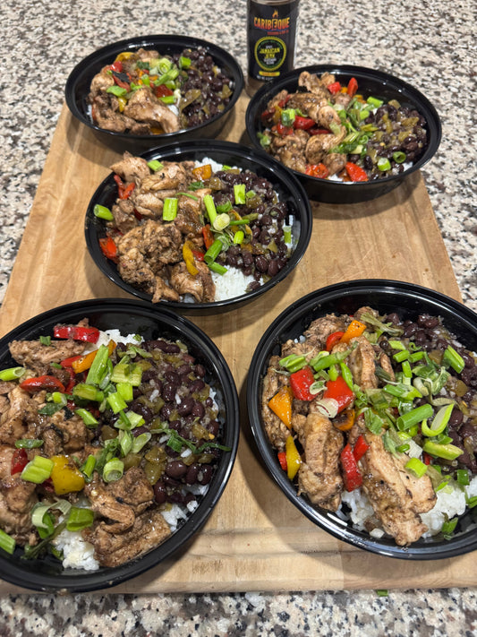 Jerk chicken rice bowls!