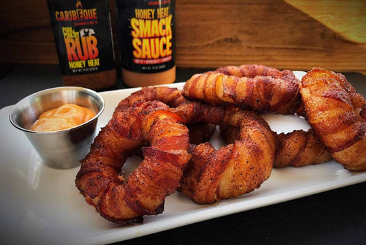 Honey Heat Bacon Wrapped Onion Rings