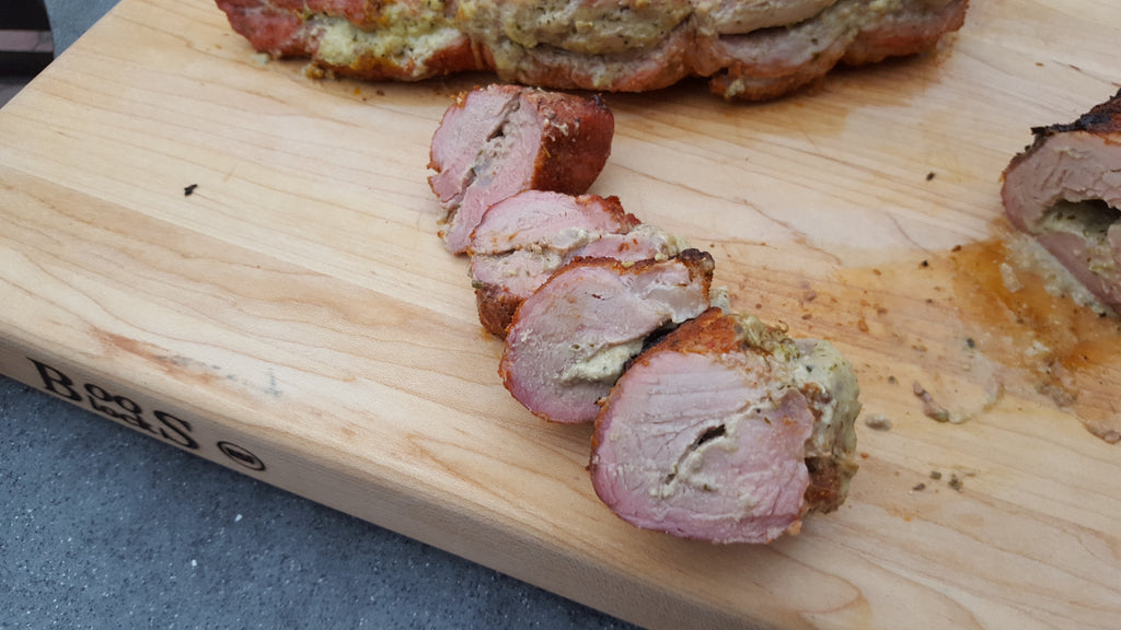 Pesto Cream Stuffed Pork Tenderloin